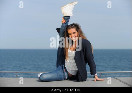 Barcelone, 05/14/2015. Entrevue avec la nageuse synchronisée Ona Carbonell. Photo : Inés Baucells ARCHDC. Crédit : Album / Archivo ABC / Inés Baucells Banque D'Images