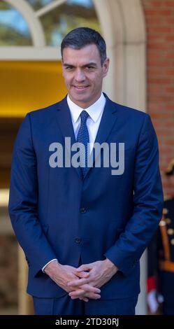 Madrid, 02/14/2019. Le Président du Gouvernement Pedro Sánchez reçoit le Premier Ministre luxembourgeois Xavier Bettel au Palais Moncloa. Photo : Ignacio Gil ARCHDC. Crédit : Album / Archivo ABC / Ignacio Gil Banque D'Images