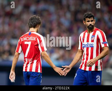 Madrid, 12/18/2019. Ligue des champions au Metropolitan Stadium. Atlético de Madrid et Juventus. Dans l'image, Diego Costa et Joao Felix. Photo : Ignacio Gil. ARCHDC. Crédit : Album / Archivo ABC / Ignacio Gil Banque D'Images