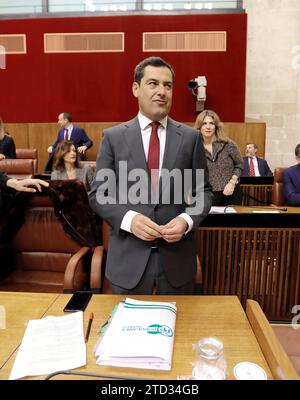 Séville, 09/16/2019. Deuxième jour de la séance d’investiture de Juanma Moreno en tant que président de la Junta de Andalucía. Dans l'image, Juanma Moreno. Photo : JMSerrano ARCHSEV. Crédit : Album / Archivo ABC / Juan Manuel Serrano Becerra Banque D'Images