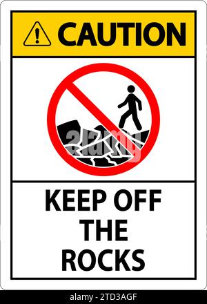 Panneau d'avertissement : ne pas utiliser les rochers Illustration de Vecteur