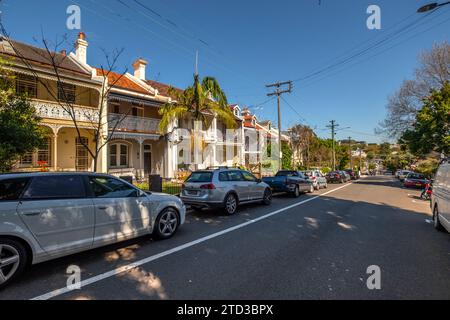 Maisons mitoyennes victoriennes à Glebe, Sydney, NSW, Australie. Banque D'Images