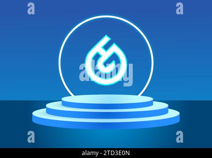 Logo bleu GH. Conception de logo de vecteur pour les entreprises. Illustration de Vecteur
