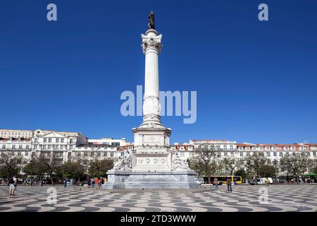 Monument à Dom Pedro IV, place Rossio, Lisbonne, Portugal Banque D'Images