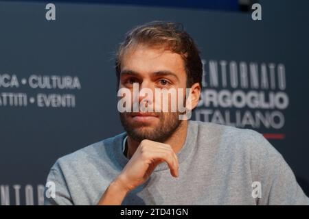 Castel san'Antangelo, Rome, Italie, 16 décembre 2023, Gregorio Paltrinieri pendant Atreju, manifestation politique organisée par Fratelli d'Italia, le parti de Giorgia Meloni - troisième jour - Actualités Banque D'Images