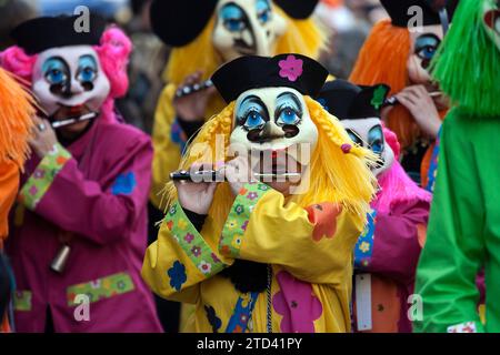 Basler Kuenstlerlarven, masques, Basler Fasnet parade, Basler Fasnacht, Bâle, Suisse Banque D'Images