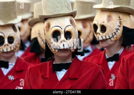 Basler Kuenstlerlarven, masques, Basler Fasnet parade, Basler Fasnacht, Bâle, Suisse Banque D'Images