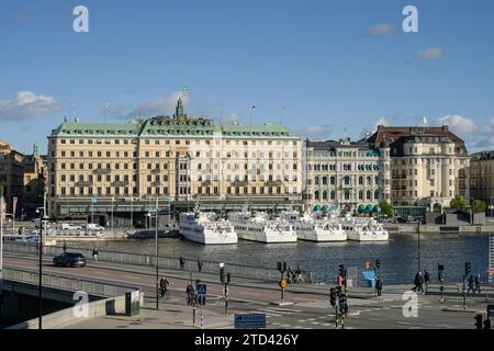 Grand Hotel, Bolinderska palatset, Soedra Blasieholmshamnen, Norrstroem, Suède, Stockholm, Suède Banque D'Images