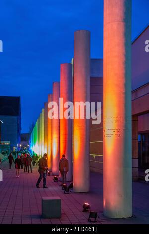 Installation lumineuse dans la rue des droits de l'homme, Nuremberg sur 10.12.23 Banque D'Images