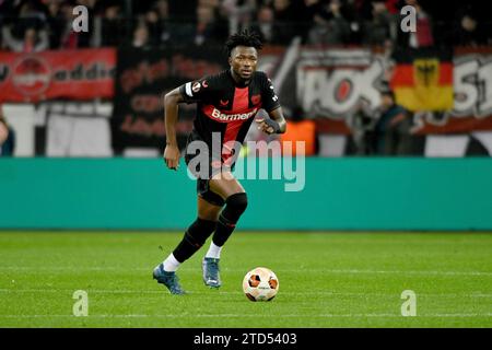 Fussball ; Gruppenphase ; phase de groupes ; Spieltag 06 ; Journée 06 ; UEFA Europa League ; saison 2023/2024, saison 2023/2024, Bayer Leverkusen gegen Molde FK Am 14.12.2023 à Leverkusen. UBz : 12 Edmond Tapsoba, Bayer Leverkusen. Banque D'Images