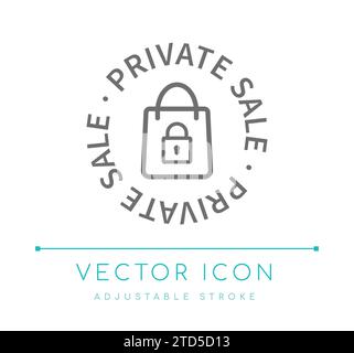 Icône de ligne vectorielle de vente privée d'e-commerce Illustration de Vecteur