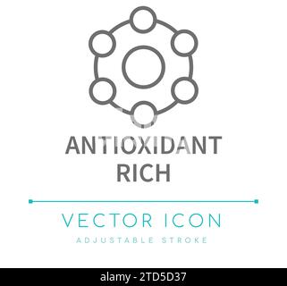 Icône de ligne vectorielle riche en oxydant Illustration de Vecteur