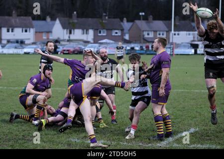 Kelso, Scottish Borders, Royaume-Uni. 16 décembre 2023. Scottish Premiership Rugby le 16 décembre 2023 au Kelso RFC, Poynder Park. Kelso RFC vs Marr Rugby HT score 31-07 crédit : Rob Gray / crédit freelance : Rob Gray / Alamy Live News Banque D'Images