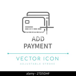 Icône Ajouter paiement Ecommerce Web Vector Line Illustration de Vecteur