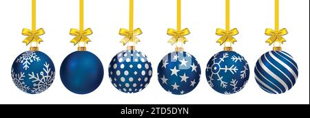 Ensemble de boules de Noël brillantes et brillantes. Articles exclusifs, et travail hautement rendu pour le prochain Noël. Illustration de Vecteur