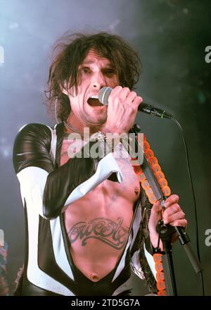 Nottingham, Royaume-Uni. 15 décembre 2023, événement : Rock City. “The Darkness” soutenu par “Bad Nerves”. Photo : les Ténèbres (Justin Hawkins). Crédit : Mark Dunn Photography Banque D'Images