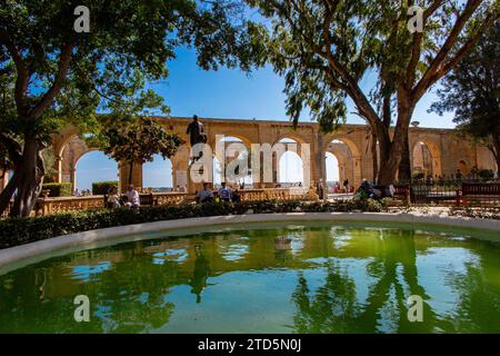 Jardins Barrakka supérieure à La Valette, Malte Banque D'Images