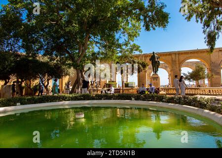 Jardins Barrakka supérieure à La Valette, Malte Banque D'Images