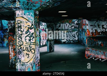 Southbank Skatepark Graffiti Banque D'Images