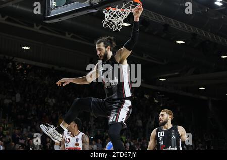 Tornike Shengelia (Segafredo Virtus Bologna) lors du match de championnat de basket-ball LBA italian A1 Series Segafredo Virtus Bologna vs. Umana Reyer Venezia au Segafredo Arena, Bologne, Italie, 16 décembre 2023 - photo : Michele Nucci Banque D'Images