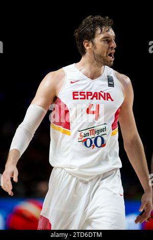 Madrid, 6 septembre 2014. Mundobasket 2014. Espagne - Sénégal. Dans l'image : Pau Gasol. Photo : Ignacio Gil.... Archdc. Crédit : Album / Archivo ABC / Ignacio Gil Banque D'Images