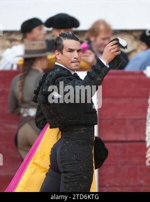 Brihuega (Guadalajara), 04/11/2015. Corrida de Jose María Manzanares, Morante de la Puebla et Enrique Ponce. Le roi émérite Don Juan Carlos I assiste à la corrida. Photo : de San Bernardo. ARCHDC. Crédit : Album / Archivo ABC / Eduardo San Bernardo Banque D'Images