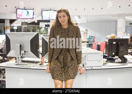 Madrid 11-28-2014 le joueur de tennis Garbiñe Muguruza visite le chat Abc.es. Photo : Juan Piedra Archdc. Crédit : Album / Archivo ABC / Juan Piedra Banque D'Images