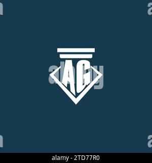 AG logo monogramme initial pour cabinet d'avocats, avocat ou avocat avec des idées de conception d'icône de pilier Illustration de Vecteur