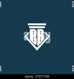Logo de monogramme initial BB pour cabinet d'avocats, avocat ou avocat avec des idées de conception d'icône de pilier Illustration de Vecteur