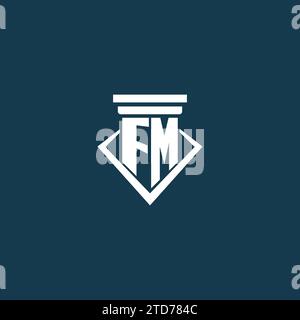 Logo monogramme initial FM pour cabinet d'avocats, avocat ou avocat avec des idées de conception d'icône de pilier Illustration de Vecteur