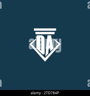 DA logo monogramme initial pour cabinet d'avocats, avocat ou avocat avec des idées de conception d'icône de pilier Illustration de Vecteur