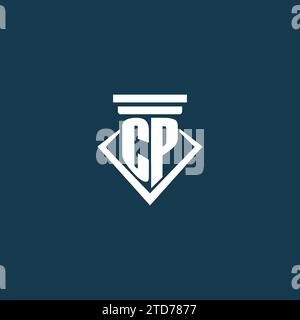 Logo monogramme initial CP pour cabinet d'avocats, avocat ou avocat avec des idées de conception d'icône de pilier Illustration de Vecteur