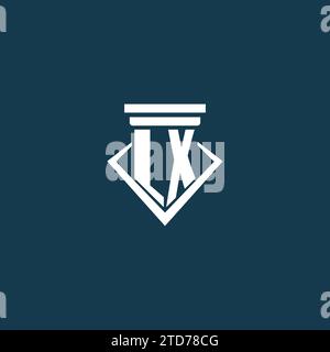 Logo monogramme initial LX pour cabinet d'avocats, avocat ou avocat avec des idées de conception d'icône de pilier Illustration de Vecteur