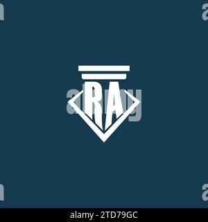 Logo monogramme initial RA pour cabinet d'avocats, avocat ou avocat avec des idées de conception d'icône de pilier Illustration de Vecteur