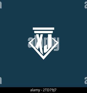 Logo XJ monogramme initial pour cabinet d'avocats, avocat ou avocat avec idées de conception d'icônes de pilier Illustration de Vecteur