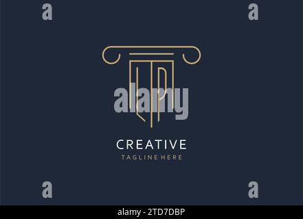 LP initial avec la conception de logo de forme de pilier, conception de logo de monogramme créatif pour des idées de conception de cabinet d'avocats Illustration de Vecteur