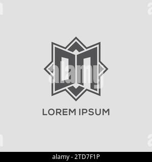 Monogramme SUR le logo avec un graphique vectoriel de conception de style étoile à huit points Illustration de Vecteur