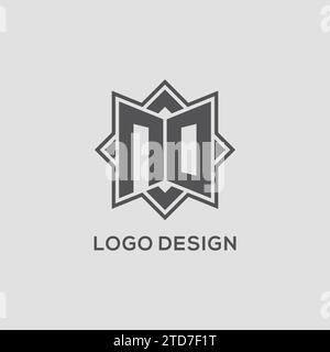 Monogramme SANS logo avec graphique vectoriel de conception de style étoile à huit points Illustration de Vecteur