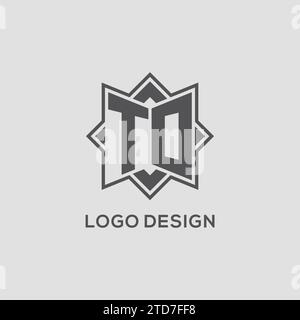 Monogramme AU logo avec graphique vectoriel de conception de style étoile à huit points Illustration de Vecteur