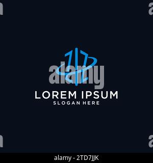 Logo monogramme initial ZZ avec forme hexagonale et idées de design Swoosh Illustration de Vecteur