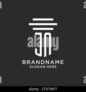 Initiales JN avec la conception simple de logo de pilier, graphique vectoriel de logo de cabinet juridique créatif Illustration de Vecteur