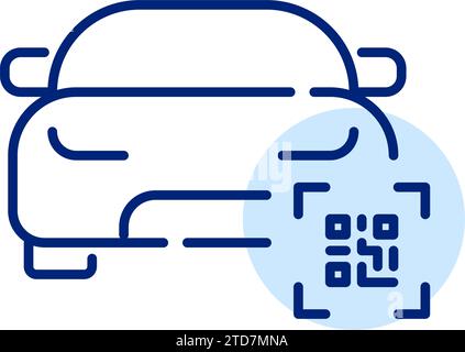 Services d'autopartage et de location de voiture alimentés par code qr. Icône Pixel Perfect Illustration de Vecteur
