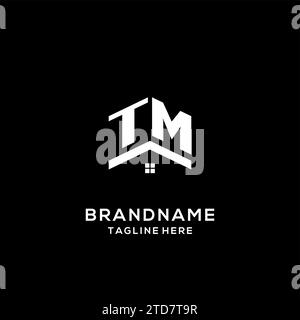 Logo initial TM avec toit de maison abstrait, graphique vectoriel de conception de logo immobilier simple et propre Illustration de Vecteur