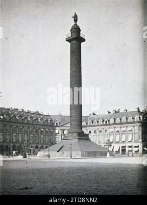 Paris (1e arr.), France la colonne Vendôme protégée contre les bombardements, Art, première Guerre mondiale, Statue, Sculpture, bas-relief, colonne, bombardement, place, protection anti-bombardement, France, Paris, colonne Vendôme, arrondissement I, 08/08/1918 - 08/08/1918, Léon, Auguste, photographe, Autochrome, photo, verre, Autochrome, photo, positif, vertical, taille 9 x 12 cm Banque D'Images