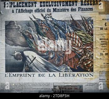 Paris, France affiche du prêt national, Ministère des Finances, activité économique, Inscription, informations, première Guerre mondiale, prêt, Banque, Finances, affiche, effort de guerre, travail de guerre, France, Paris, affiche du prêt Ministère des Finances, Paris, 18/10/1918 - 18/10/1918, Léon, Auguste, photographe, Autochrome, photo, verre, Autochrome, photo, positif, horizontal, taille 9 x 12 cm Banque D'Images
