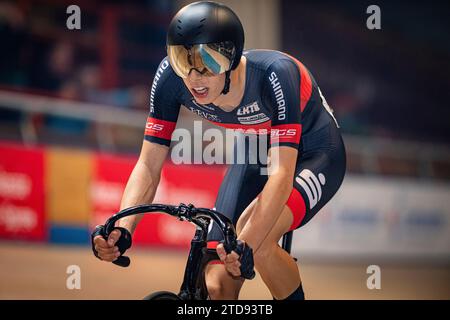 GERMER Paul ( GER ) - 1. RSC Strausberg – Querformat - quer - horizontal - Paysage - Evénement/Veranstaltung : Frankfurter Kreisel 2023 - Frankfurt Oder - Catégorie/Kategorie : Cycling - Track Cycling – Frankfurter Kreisel 2023 - Frankfurter Oder - hommes U19 Juniors - Location/Ort: Europe - Allemagne - Brandebourg - Märkisch Oderland - Frankfurt Oder - Oderlandhalle - discipline : Omnium - distance : . M - Date/Datum : 15.12.2023 – Vendredi – jour 1 - photographe : © Arne Mill - frontalvision.com Banque D'Images