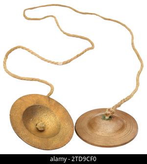 Instrument de musique indien nommé Manzira ou Mandira Banque D'Images