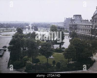 Paris (1e-8e arrondissement), France vue du Louvre vers place de l'Etoile, Habitat, Architecture, Musée, Arc, arcade/arceau, Parc, jardin, Panorama de la zone urbaine, Palais, Château, France, Paris, vue prise du Louvre vers l'Etoile, Louvre, 20/08/1927 - 20/08/1927, Léon, Auguste, photographe, Autochrome, photo, verre, Autochrome, photo, positif, horizontal, taille 9 x 12 cm Banque D'Images