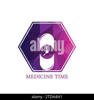 conception du logo pharmacy time Illustration de Vecteur