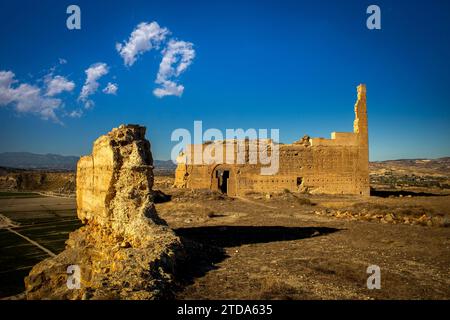 Vestiges du château d'Alcala au sommet d'une colline à Mula, région de Murcie Banque D'Images